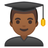 男学生：中黑肤色emoji素材一 160x160像素