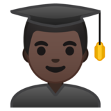 男学生：深色肤色emoji素材一 160x160像素