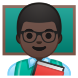 男老师：黑肤色emoji素材一 160x160像素