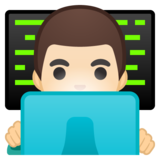 男技术员：浅肤色emoji素材一 160x160像素