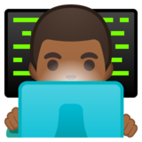 男技术员：中黑肤色emoji素材一 160x160像素