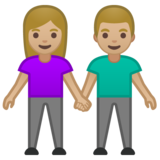 男女牵手：中浅肤色emoji素材一 160x160像素