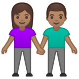 男女牵手：中等肤色emoji素材一 160x160像素