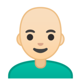 男：肤色浅，秃顶emoji素材一 160x160像素
