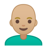 男士:中浅肤色,秃顶emoji素材一 160x160像素