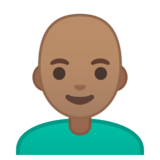 男士:中等肤色,秃顶emoji素材一 160x160像素