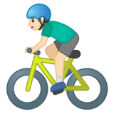 男子自行车：浅肤色emoji素材一 160x160像素