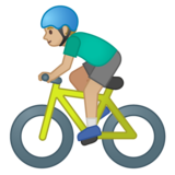 男子自行车运动:中浅肤色emoji素材一 160x160像素