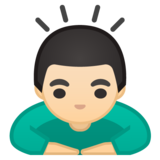 男人鞠躬：浅肤色emoji素材一 160x160像素