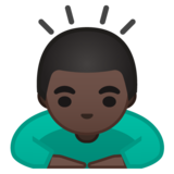 男人鞠躬：深色肤色emoji素材一 160x160像素