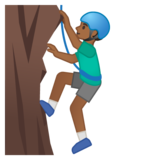 正在攀爬的人：中黑肤色emoji素材一 160x160像素