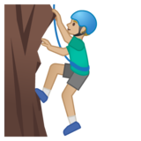 正在攀爬的人：中浅肤色emoji素材一 160x160像素