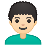 男：肤色浅，卷发emoji素材一 160x160像素