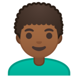 男士：中深色肤色，卷发emoji素材一 160x160像素