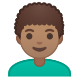 男士：中等肤色，卷发emoji素材一 160x160像素