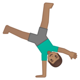 侧手翻的男人：中等肤色emoji素材一 160x160像素