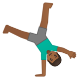 侧手翻的男人：中等深色肤色emoji素材一 160x160像素