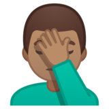 单手捂脸的男人：中等肤色emoji素材一 160x160像素