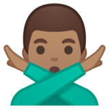 打“不”手势的男人：中等肤色emoji素材一 160x160像素