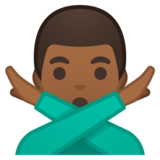 打“不”手势的男人：中黑肤色emoji素材一 160x160像素