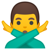 打“不”手势的男人emoji素材一 160x160像素