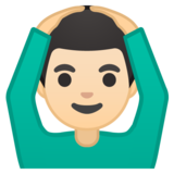 做“好”手势的男人：浅肤色emoji素材一 160x160像素