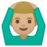 做“好”手势的男人:中等浅肤色emoji素材一 160x160像素
