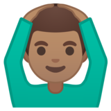 做“好”手势的男人:中等肤色emoji素材一 160x160像素