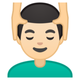 男士按摩：浅肤色emoji素材一 160x160像素