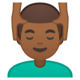 男士按摩：中黑肤色emoji素材一 160x160像素