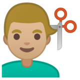 男士理发：中等浅肤色emoji素材一 160x160像素