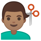 男士理发：中等肤色emoji素材一 160x160像素