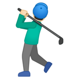 男子高尔夫：浅肤色emoji素材一 160x160像素