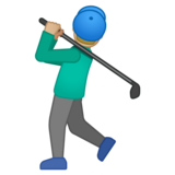 男子高尔夫：中浅肤色emoji素材一 160x160像素