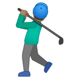 男子高尔夫：中等肤色emoji素材一 160x160像素