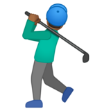 男子高尔夫：中等深色肤色emoji素材一 160x160像素