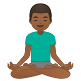 打坐的男人：中黑肤色emoji素材一 160x160像素