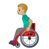 手动轮椅男：中浅肤色emoji素材一 160x160像素