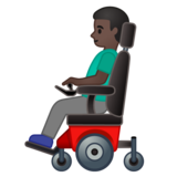 坐电动轮椅的男人：深色肤色emoji素材一 160x160像素
