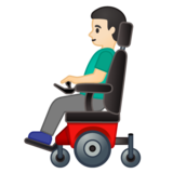 坐电动轮椅的男人：浅肤色emoji素材一 160x160像素