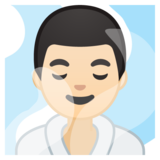 在潮湿的房间里的男人：浅肤色emoji素材一 160x160像素