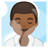 在潮湿的房间里的男人：中等深色肤色emoji素材一 160x160像素