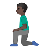 跪着的男人：深色肤色emoji素材一 160x160像素