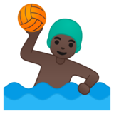 男子水球：深色肤色emoji素材一 160x160像素