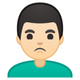 男人撅嘴：浅肤色emoji素材一 160x160像素