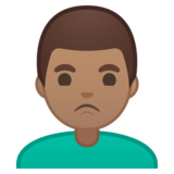 男士撅嘴：中等肤色emoji素材一 160x160像素