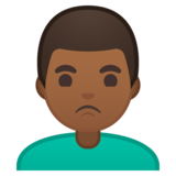 男士撅嘴：中黑肤色emoji素材一 160x160像素