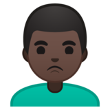 男人撅嘴：深色肤色emoji素材一 160x160像素