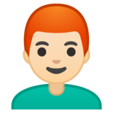 男士：浅肤色，红发emoji素材一 160x160像素