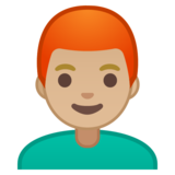 男士:中浅肤色,红发emoji素材一 160x160像素